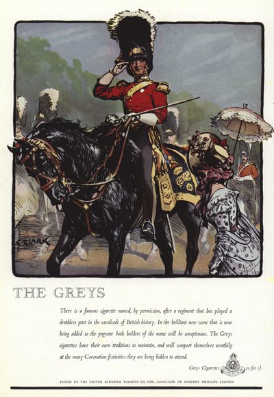 Advertisement for Greys cigarettes by Christopher Clark